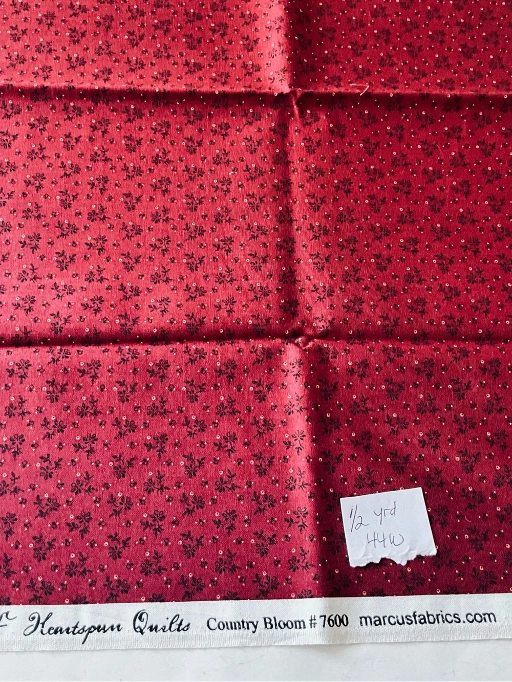 Quilting Sewing Fabric Lot Marcus 7600 + Blue Hills 7631 Red White Burgundy Cot
